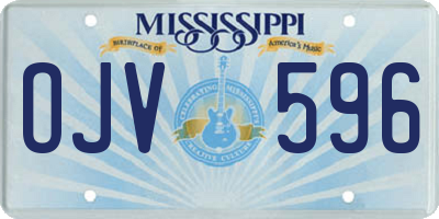 MS license plate OJV596