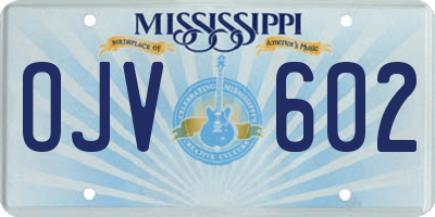 MS license plate OJV602