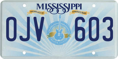 MS license plate OJV603