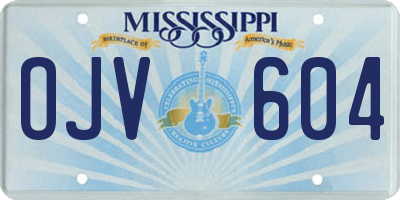 MS license plate OJV604