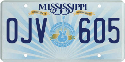 MS license plate OJV605