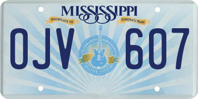 MS license plate OJV607