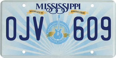 MS license plate OJV609