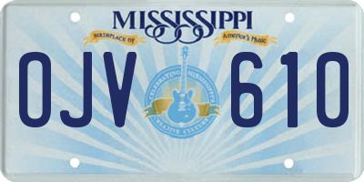 MS license plate OJV610