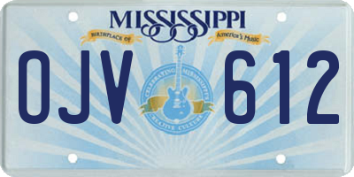 MS license plate OJV612