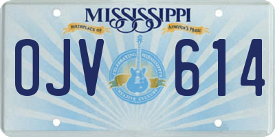 MS license plate OJV614