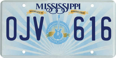 MS license plate OJV616