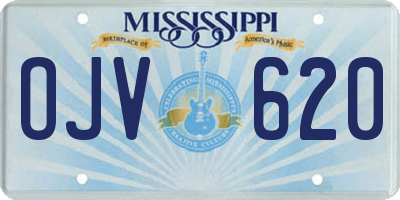 MS license plate OJV620