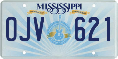 MS license plate OJV621