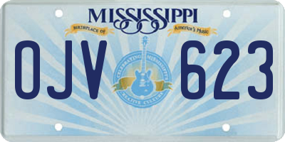 MS license plate OJV623