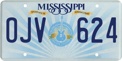 MS license plate OJV624