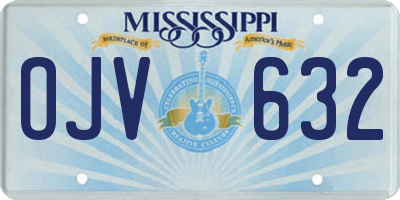 MS license plate OJV632