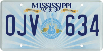MS license plate OJV634