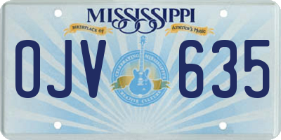 MS license plate OJV635