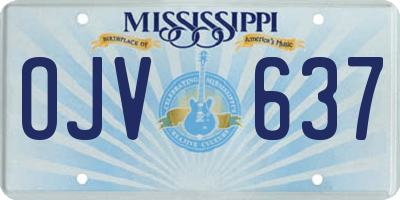 MS license plate OJV637