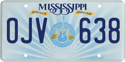 MS license plate OJV638