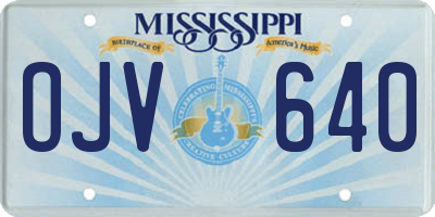 MS license plate OJV640