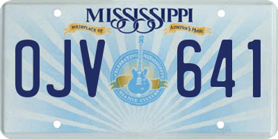 MS license plate OJV641