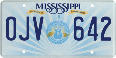 MS license plate OJV642