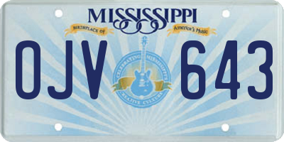 MS license plate OJV643
