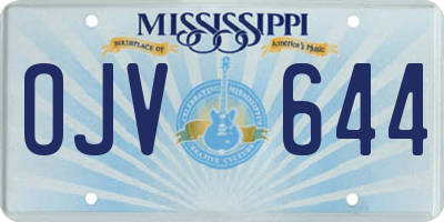 MS license plate OJV644