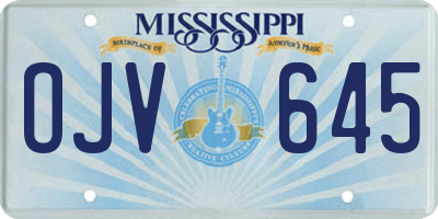 MS license plate OJV645