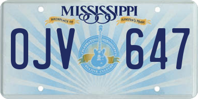 MS license plate OJV647