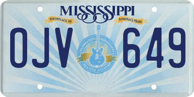 MS license plate OJV649