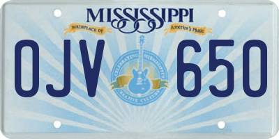 MS license plate OJV650