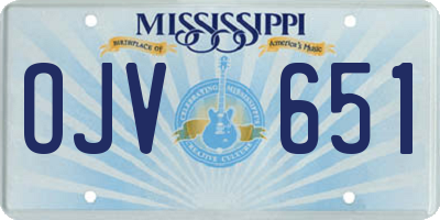MS license plate OJV651