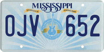 MS license plate OJV652