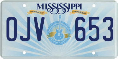 MS license plate OJV653