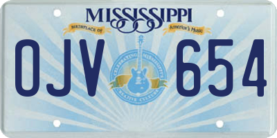 MS license plate OJV654