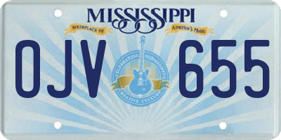 MS license plate OJV655