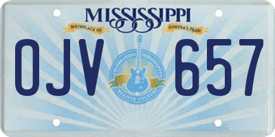 MS license plate OJV657