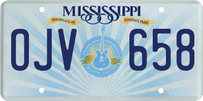 MS license plate OJV658