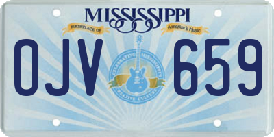 MS license plate OJV659