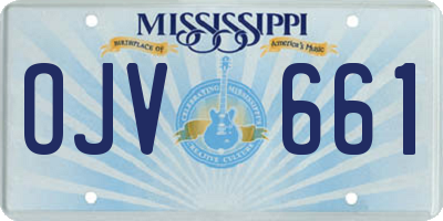 MS license plate OJV661