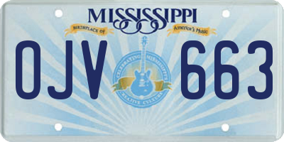MS license plate OJV663