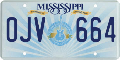 MS license plate OJV664