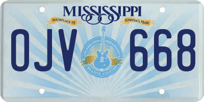 MS license plate OJV668