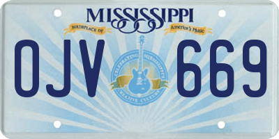 MS license plate OJV669