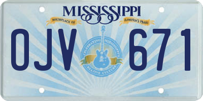 MS license plate OJV671