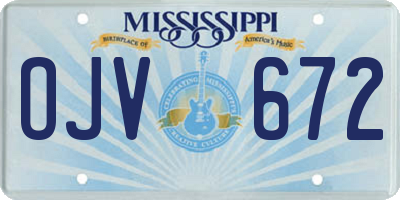 MS license plate OJV672