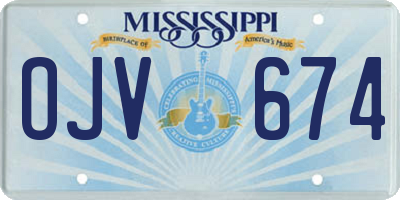 MS license plate OJV674