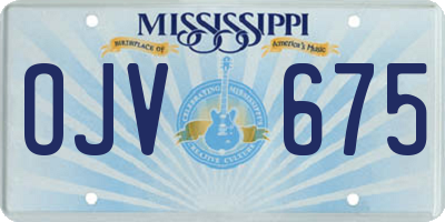 MS license plate OJV675