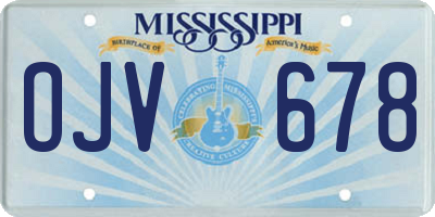MS license plate OJV678