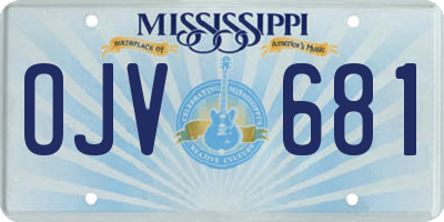 MS license plate OJV681