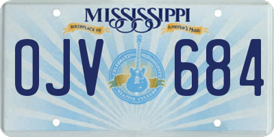 MS license plate OJV684