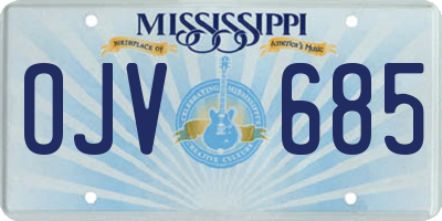 MS license plate OJV685